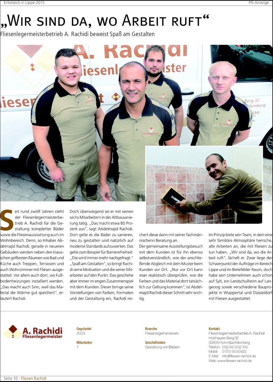 Über uns A. Rachidi GmbH